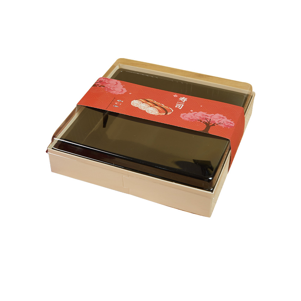 Wooden Sushi Box Disposable to-Go Box Box with Cover Commercial Sushi ...