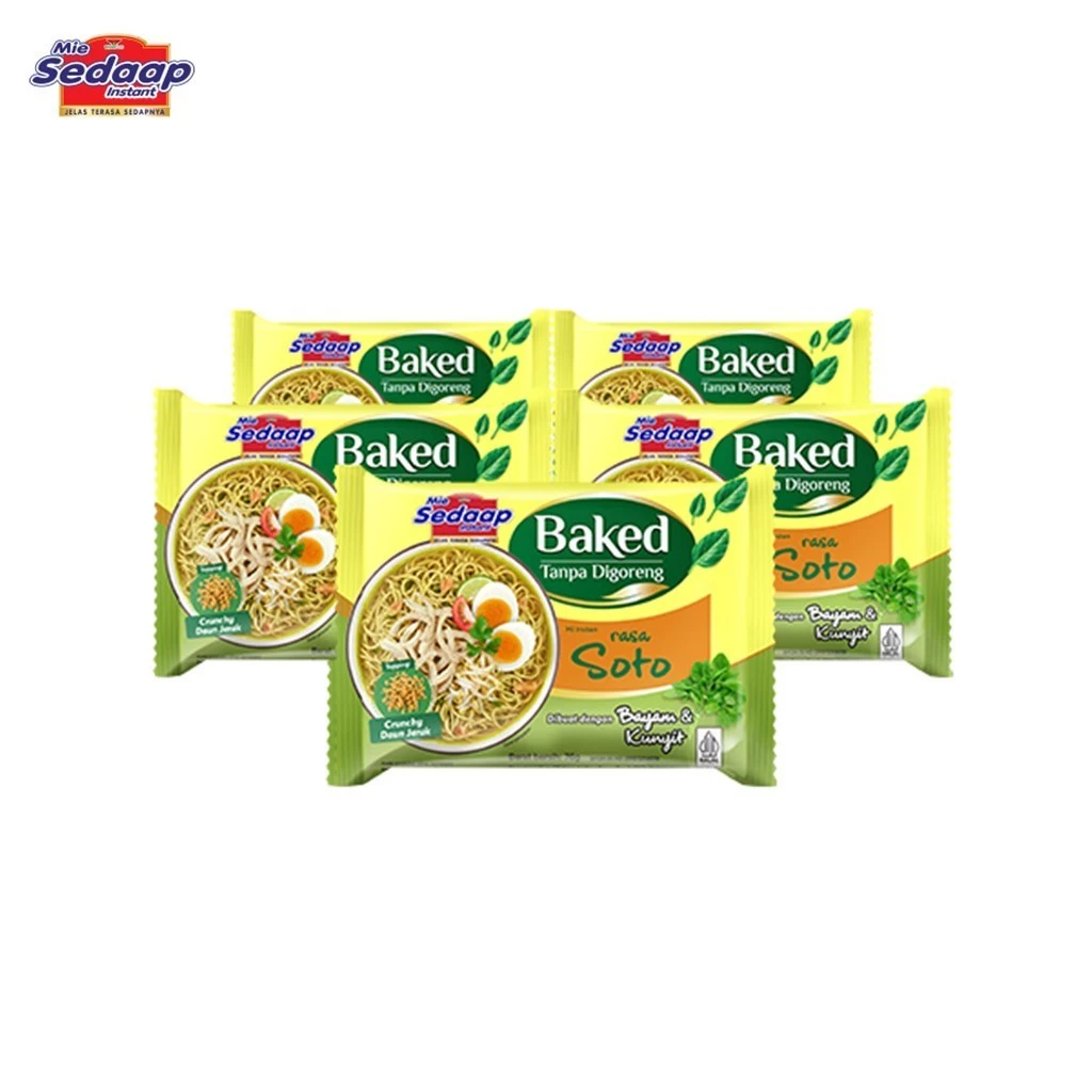 Sedaap Baked Mie Instan Soto Bag 76 gr x5 - Gambar 3