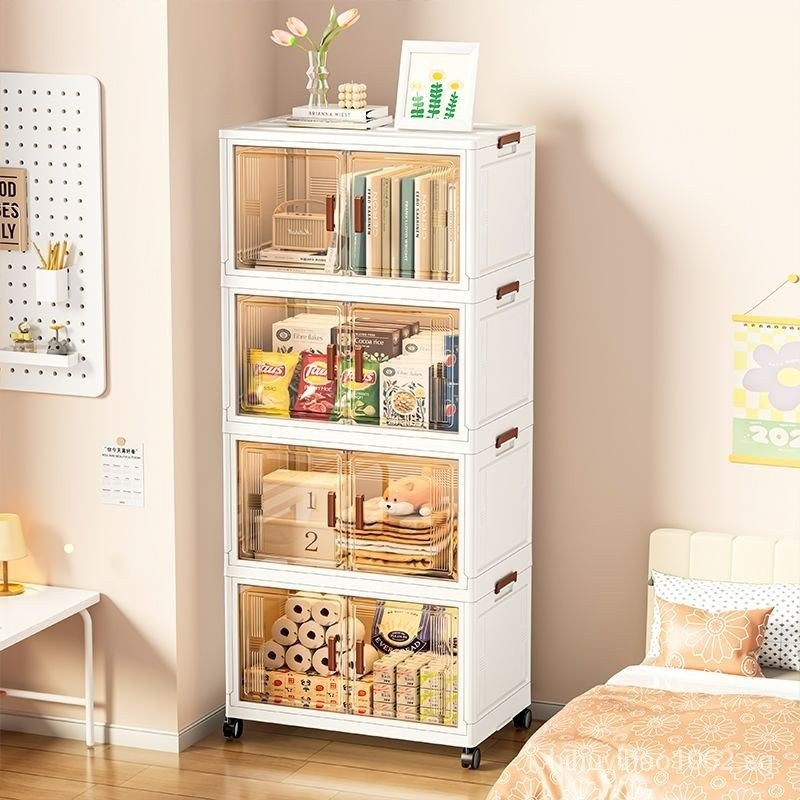 DoubleDoor Storage Folding MultiLayer Locker with Wheels