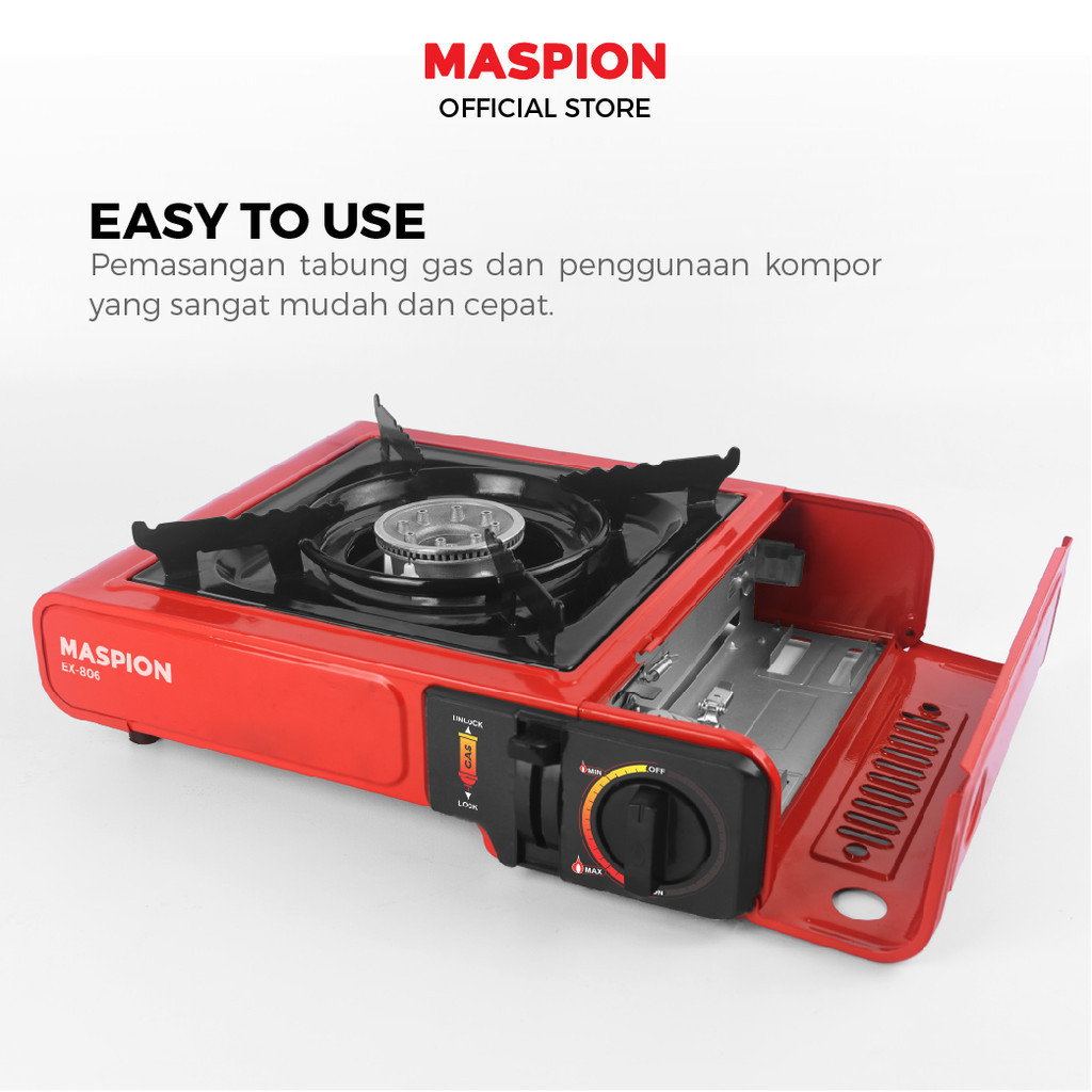 Maspion Kompor Gas Portable 1 Tungku GC-EX806 RED - Gambar 3