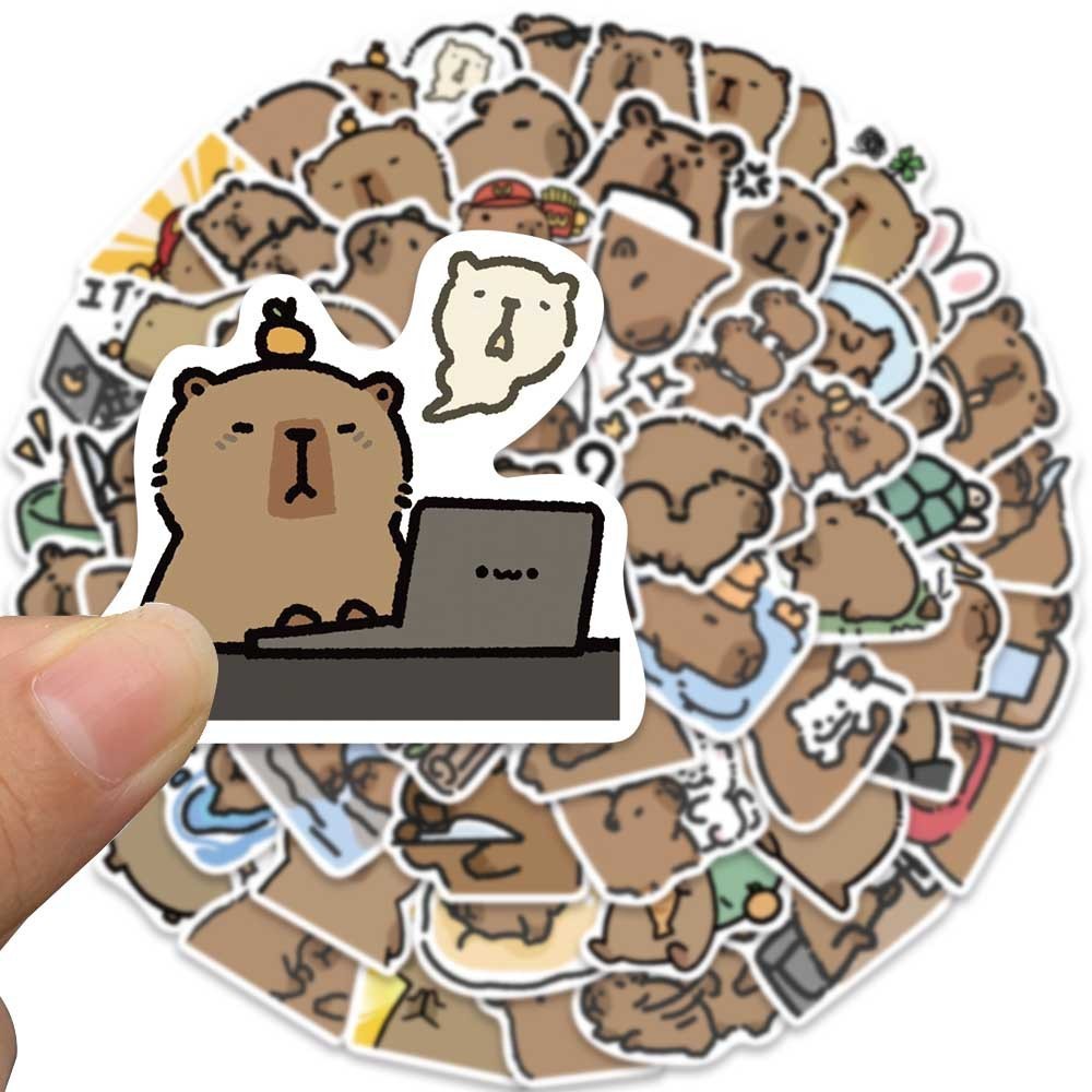 Stickers 50pcs 【Cartoon Capybara】 Cute Animal DIY Scooter Luggage ...