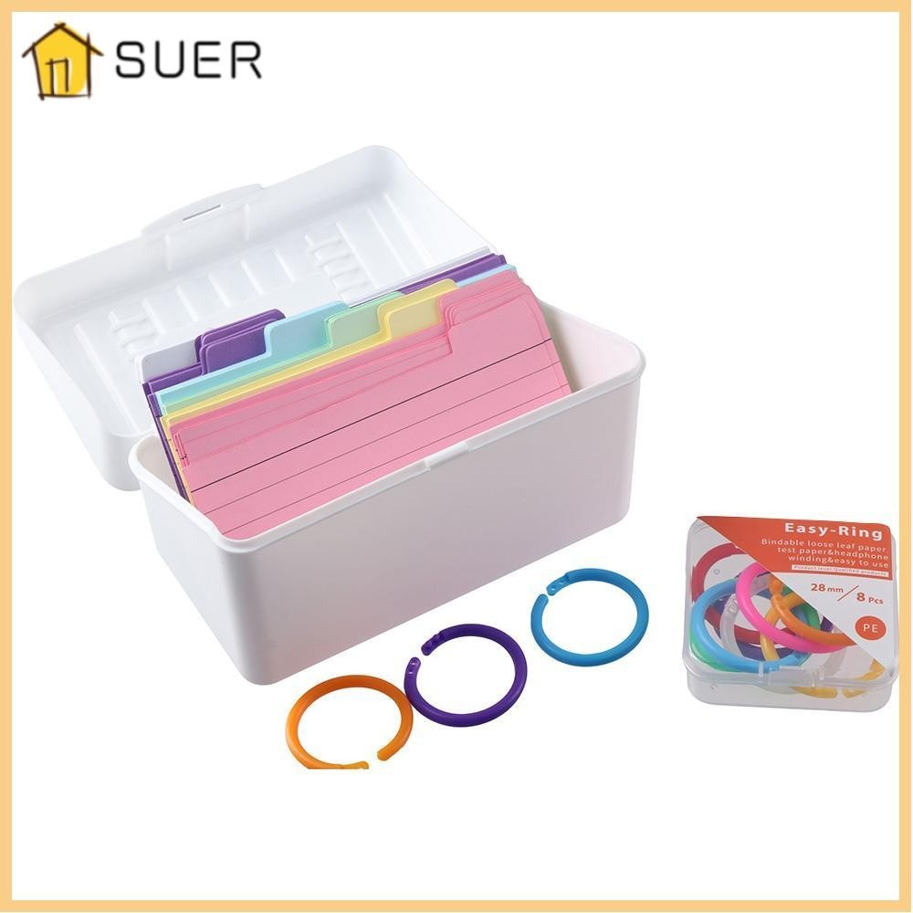 SUER Tabbed Index Cards, 150PCS 8PCS Rings Flash Card Dividers ...