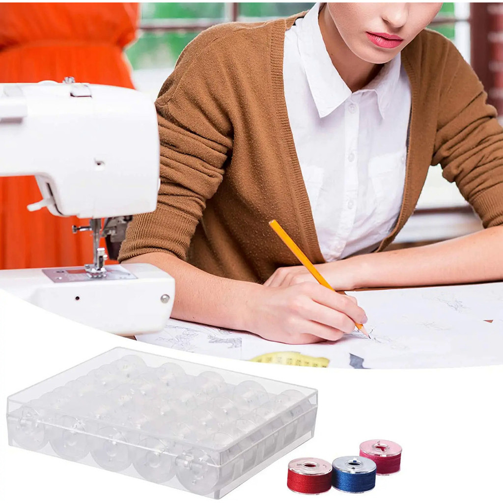 25Pcs Bobbins Clear Sewing Machine Bobbins Spools Empty Bobbins Spools ...