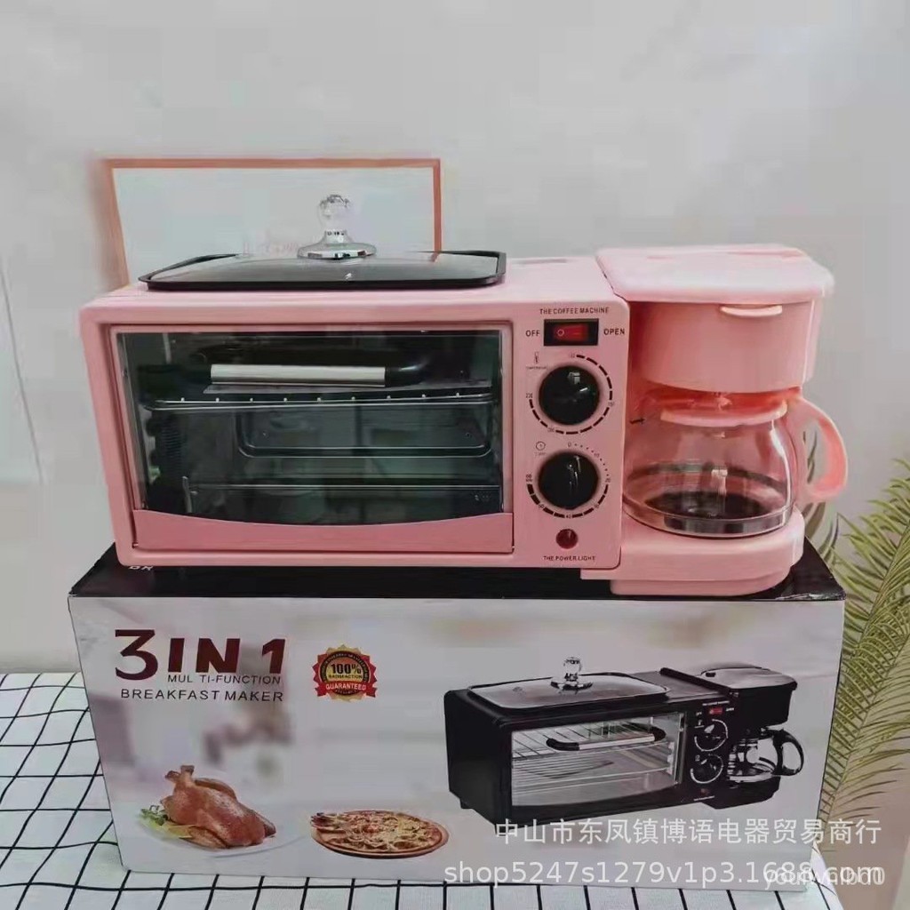 Household ThreeinOne MultiFunction Breakfast Maker Electric Oven