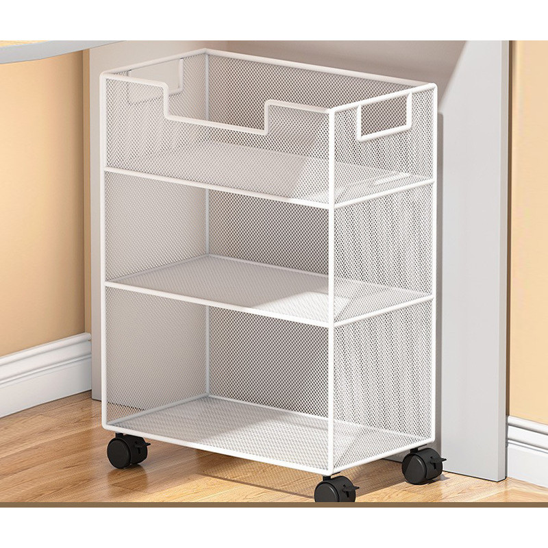 Removable Wheeled Bookshelf Floor Rack Under Desk Book Storage Cabinet ...