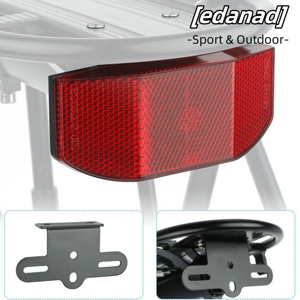 EDANAD Bicycle Rear Light, Metal Acrylic Red Black Bike Rack Reflector ...
