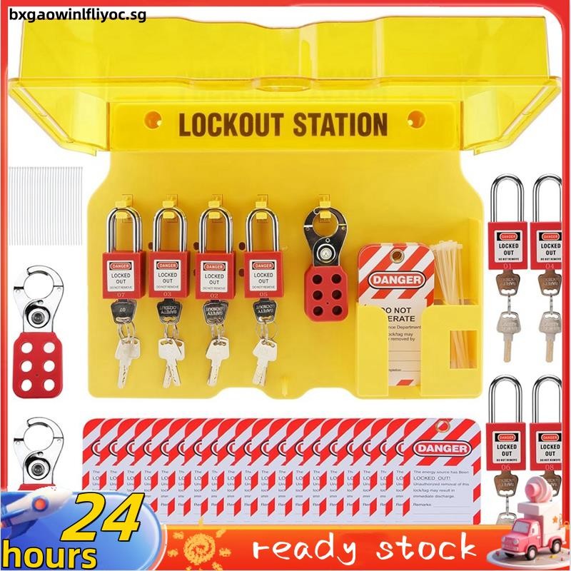 Lockout Tagout Station with 8 Safety Padlocks 3 Hasps and 20 Lockout ...