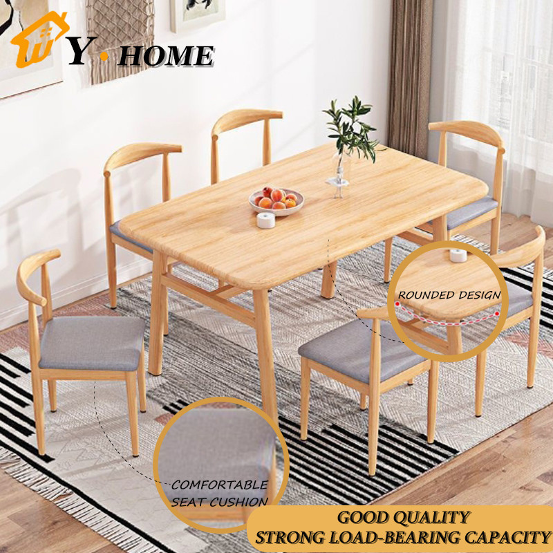 SS Dining Table And Chairs 4-6 Person Dining Table Modern And Simple ...