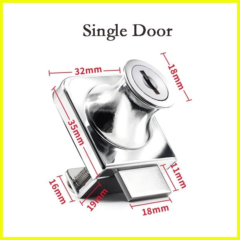 Showcase Lock Display Cabinet Single Double Glass Door Lock Push ...
