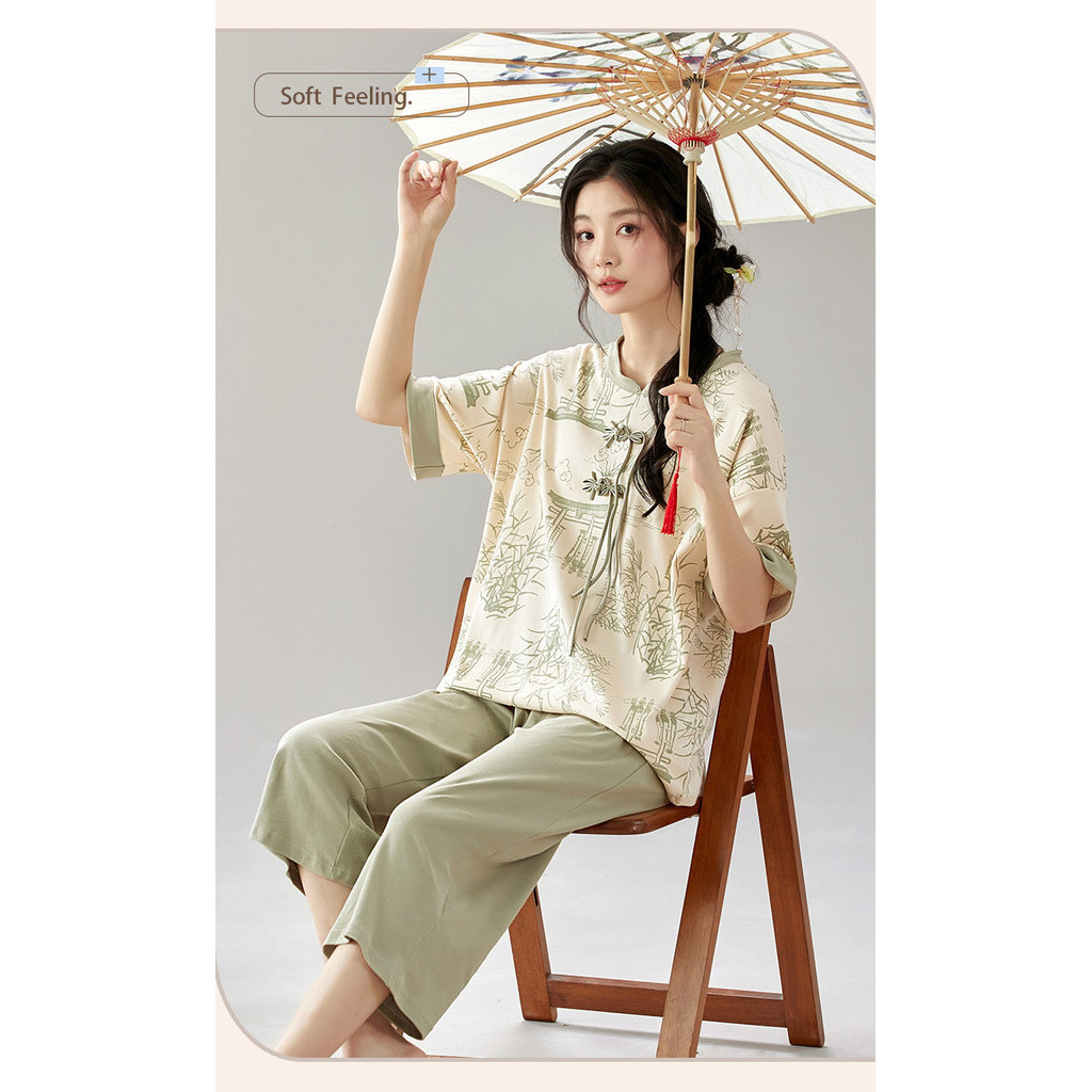 Pyjamas Women Cotton Sleepwear Woman Summer Lady Short Sleeve Pajamas 3 ...