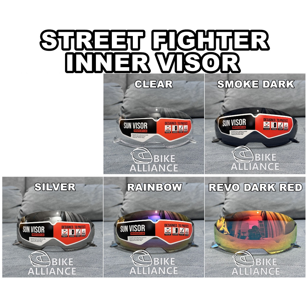 READY STOCK VISOR HELMET FOR STREET FIGHTER INNER VISOR HELMET RAINBOW ...