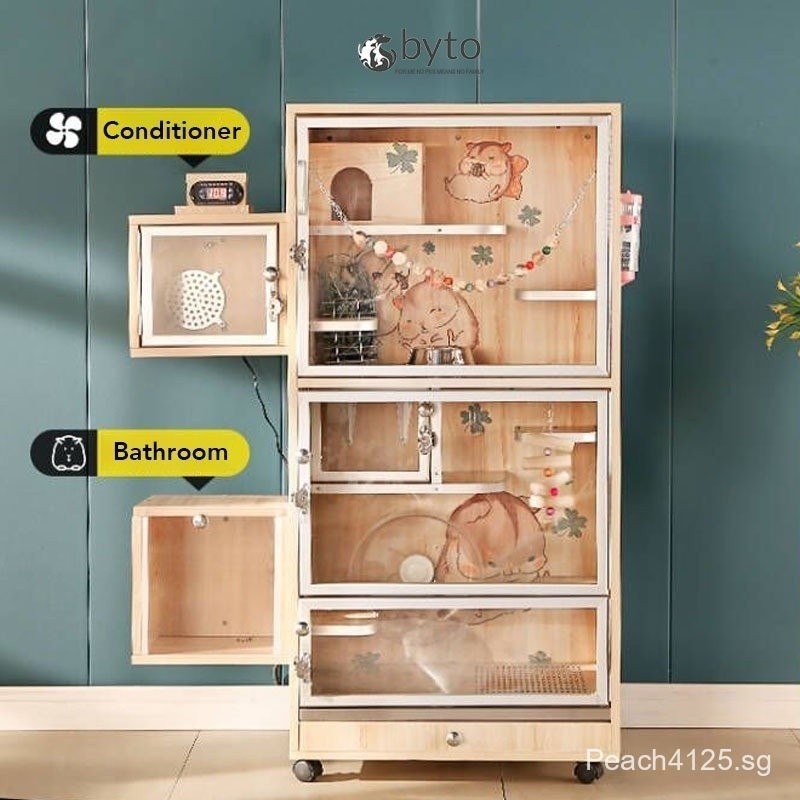 Fresh Look at Byto Chinchilla Cage Solid Wood Hamster Cage With Air Conditioning