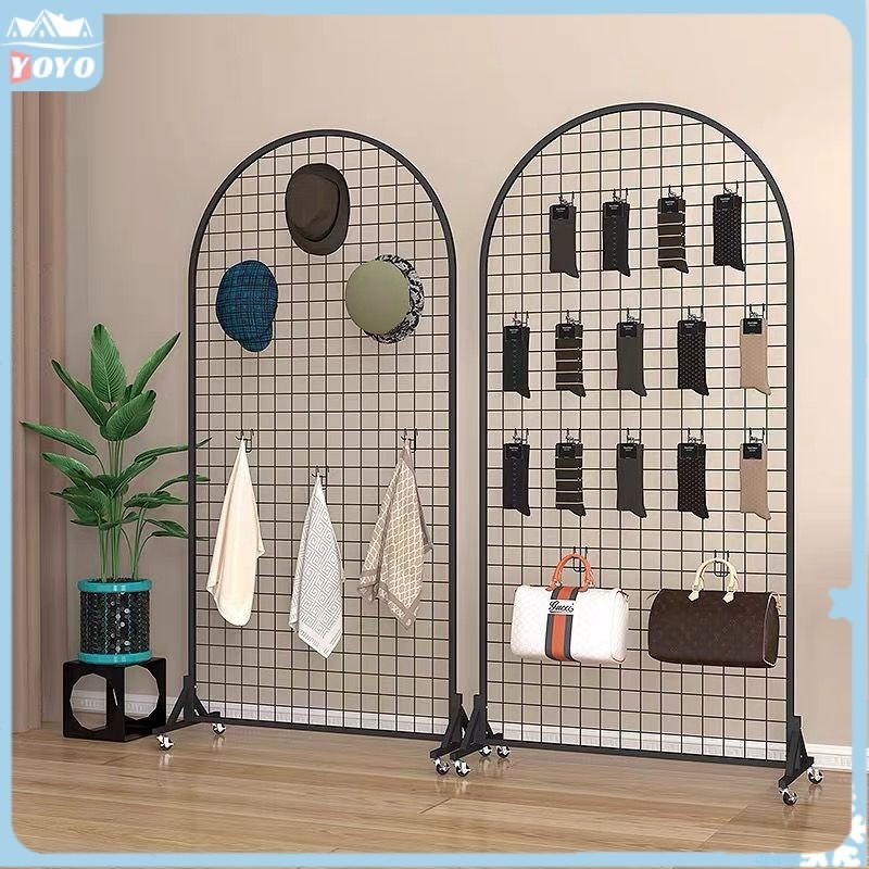 Round mesh display rack exhibition drop subway mesh mobile works ...