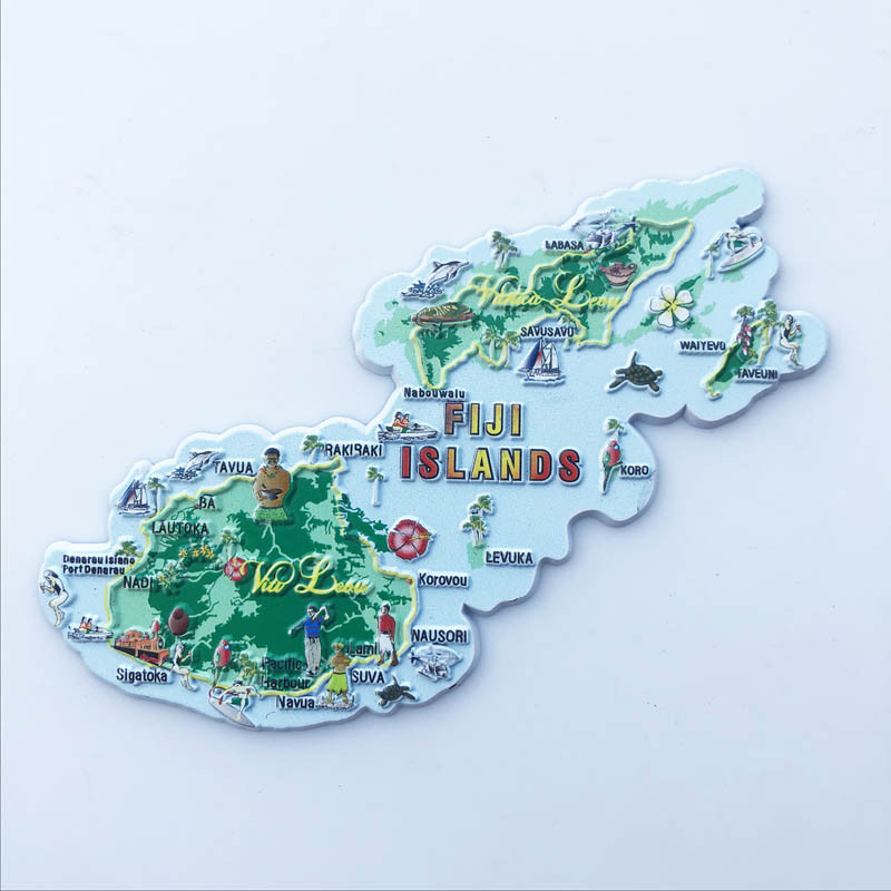 Fiji Fridge Magnets Creative PVC Map Fridge Stickers Fiji Travelling ...