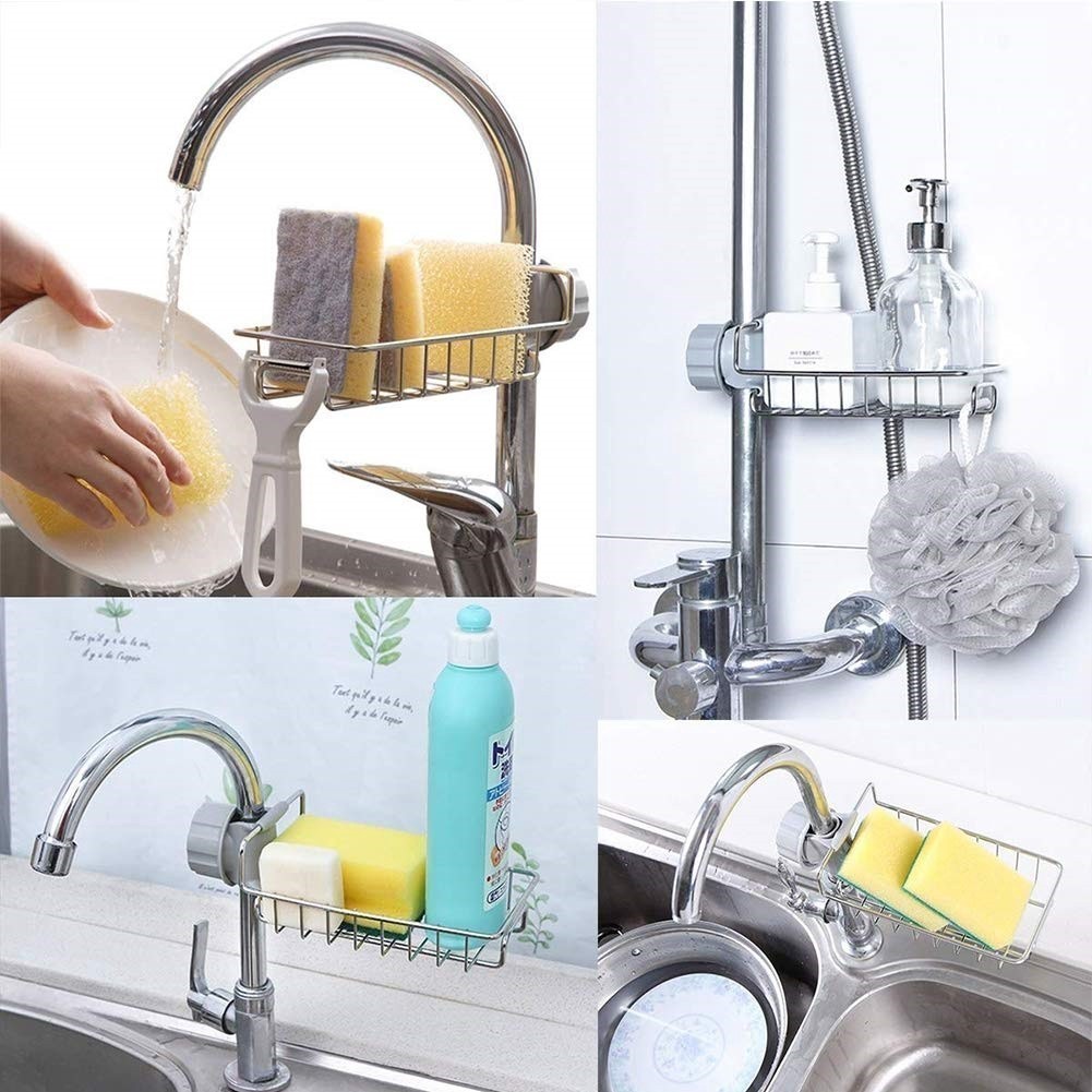 Faucet Rack Holder Kitchen Storage Water Tap Soap Sponge Storage Rack Sink Dishwasher Accessories Water Tap Rack Shopee Singapore