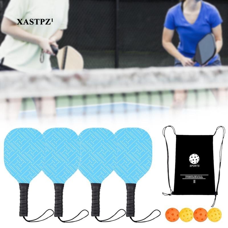 [Xastpz1] 4 Pieces Pickleball Rackets Wooden Racquets for Advanced