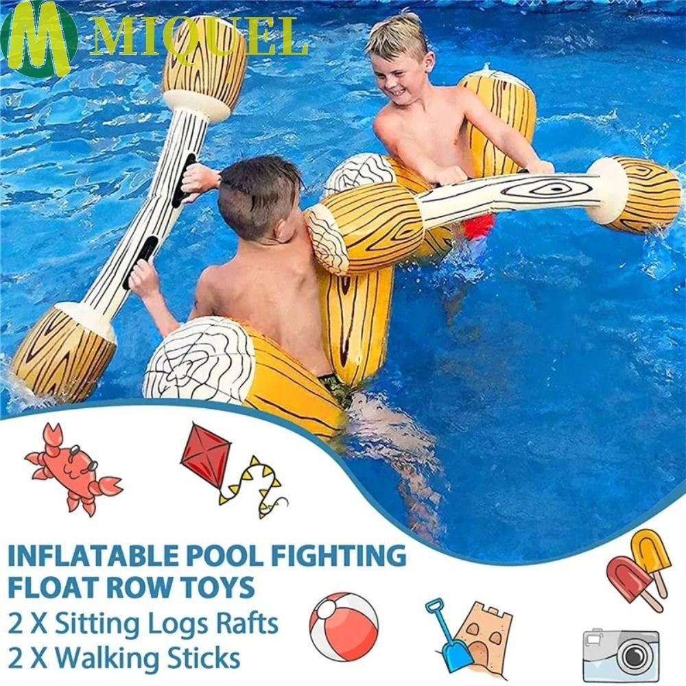 MIQUEL Pool Fighting Battle Log Raft Toy, Floating Playing Interactive Pool Inflatable Joust