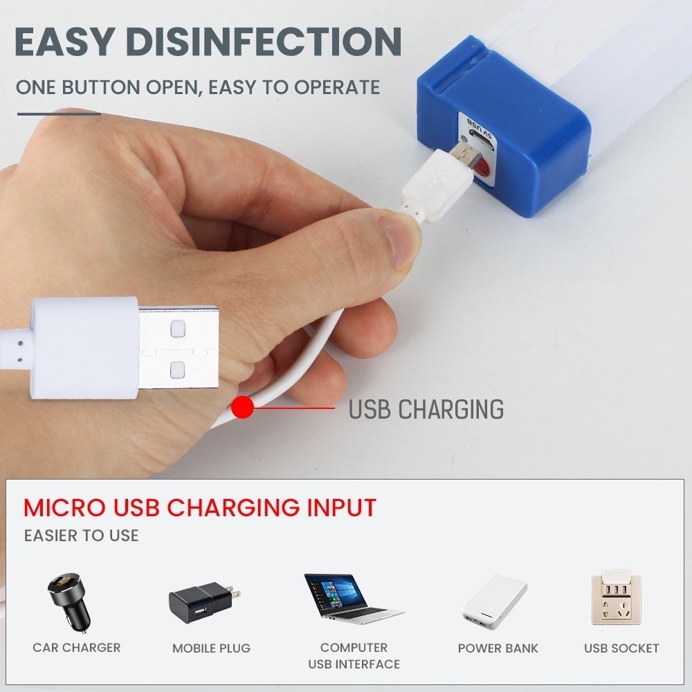 USB Rechargeable LED Light Tube T5 Portable Magnetic Emergency Light ...