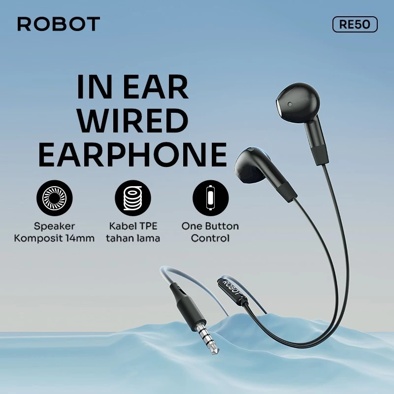 ROBOT RE50 / RE20 Earphone In Ear Deep Bass High-Definition Sound Quality - Gambar 3