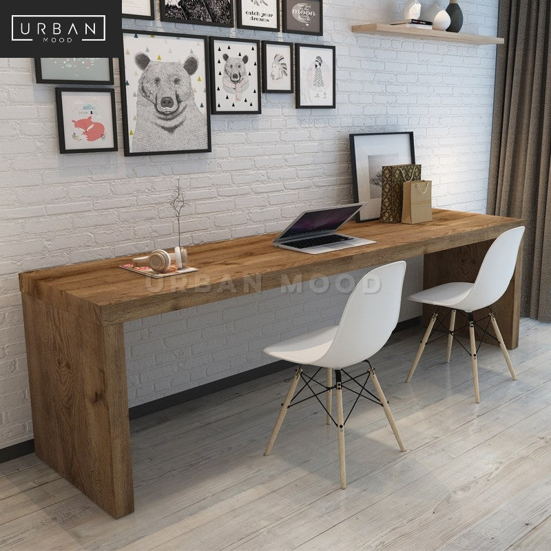 BERT Rustic Solid Wood Study Table | Shopee Singapore