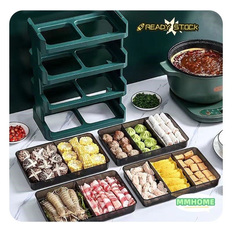 Multilaye rSteamboat Hotpot Food Organizer/ Stackable Food Plate Rack ...