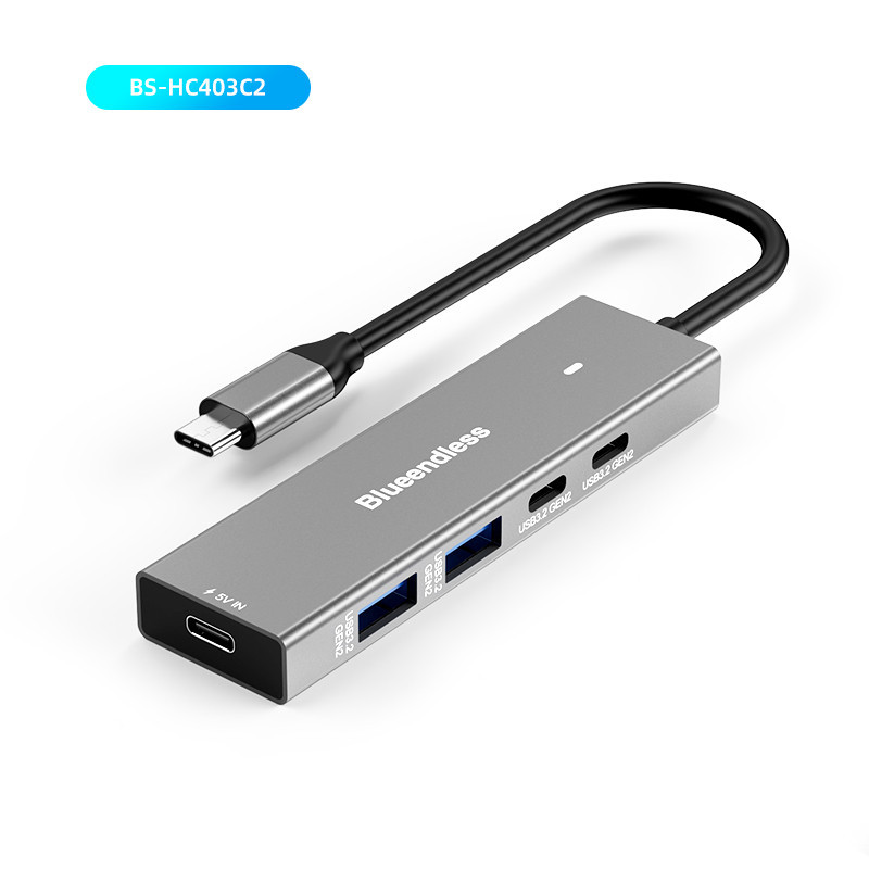 5 in 1 Type-c USB HUB 2A+2C High Speed USB3.2 Gen2 10Gbps Aluminum USB ...