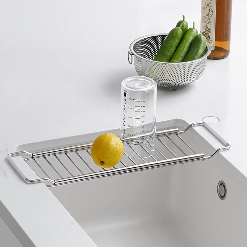 Drain Rack Expandable over the sink,304 Stainless Steel sink Rack,dish ...