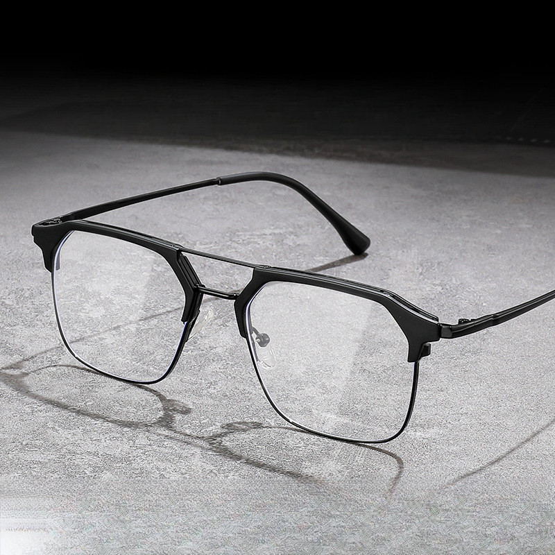 retro-black-frame-double-beam-glasses-frame-male-2295-craftsman-men-s