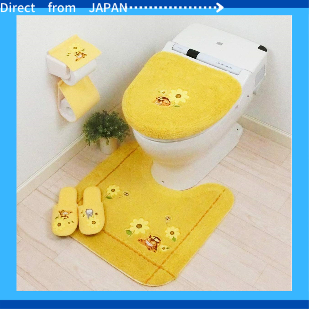 My Neighbor Totoro Cat Bus Toilet Mat Set of 4 Yellow Ghibli Senkou ...
