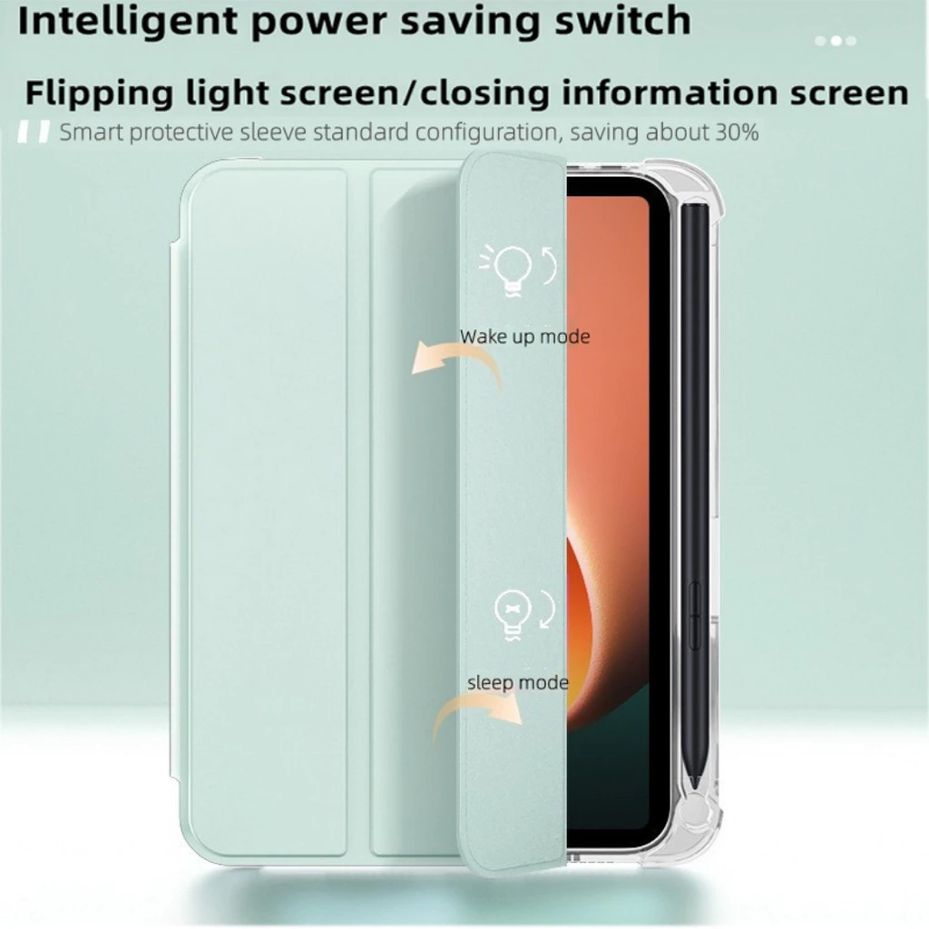 Smart Clear Case With Pen Holder for Tab Xiaomi Redmi Pad 2 11" / Pad SE 11" Mi Pad 6/ 5 /Pad 10.61"/ 6S Pro /Pad SE 8.7/Mi Pad Pro 12.1" / Poco Pad Pro 12.1" Multi Color Multi Angle Stand Tablet Anti Crack ShockProof - Gambar 3