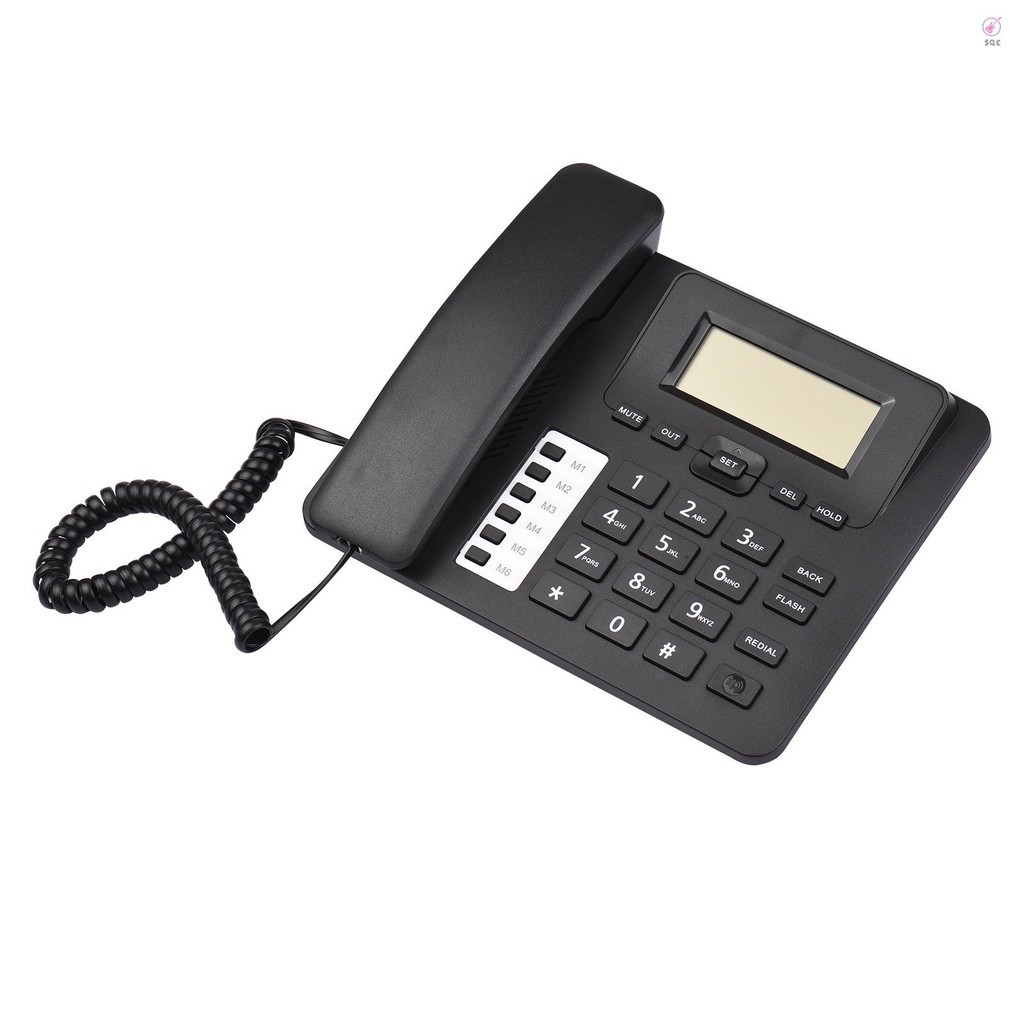 Black Corded Phone Desk Landline Phone Telephone DTMF/FSK Dual System ...