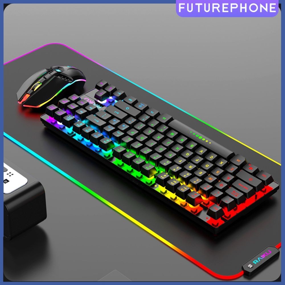 thumbnail image 2 of Ziyoulang T87 Wireless Gaming Keyboard And Mouse Set – 87 Keys, Rainbow Backlit, Rechargeable 2 of 6