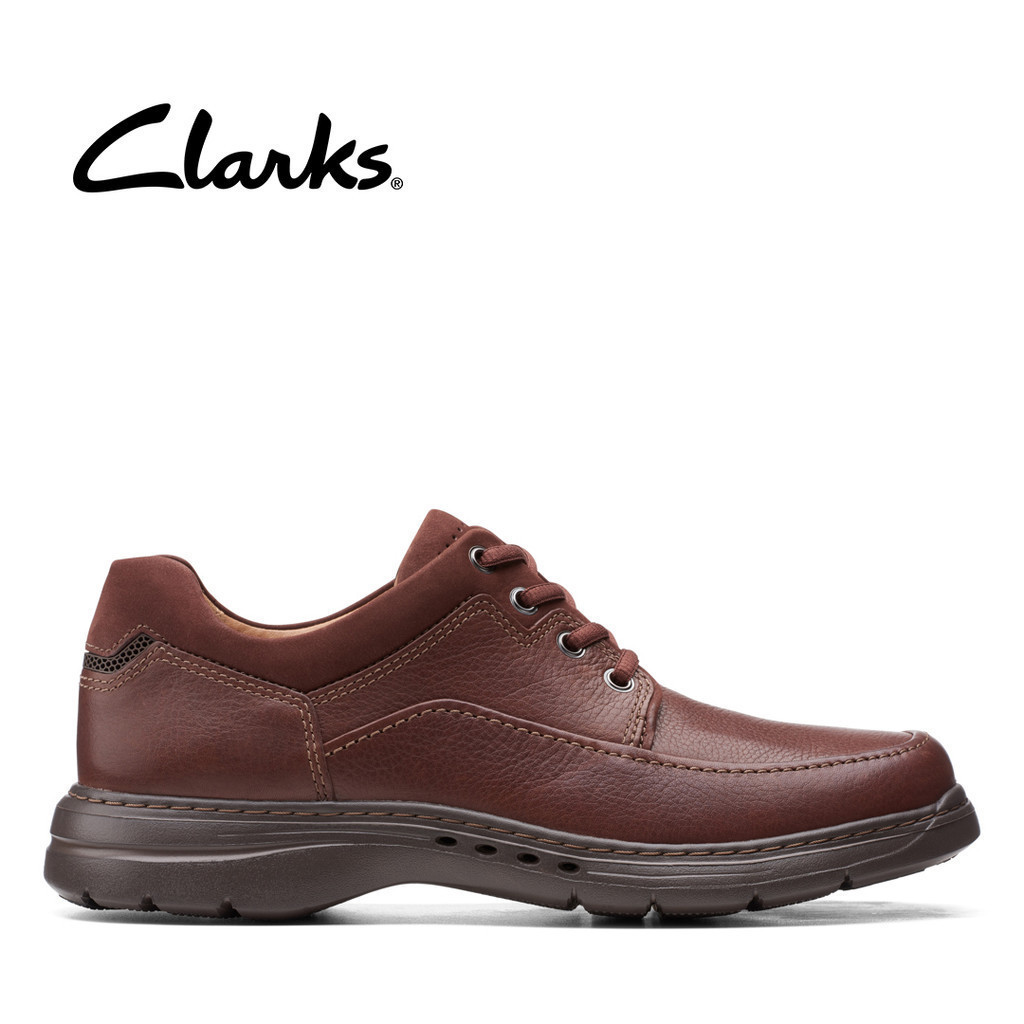 CLARKS Un BrawleyLace Mahogany Tumbled Leather Mens Shoes Shopee Singapore