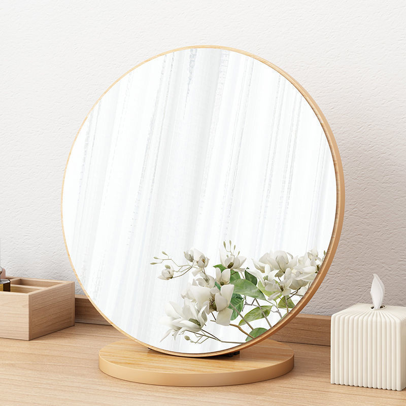 Round Mirror Desktop Mirror Nordic Makeup Mirror Bedroom Large Dressing ...