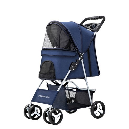 Inmuse Home & Good Dog and Cat All-in-One Stroller Dog Stroller, Navy ...