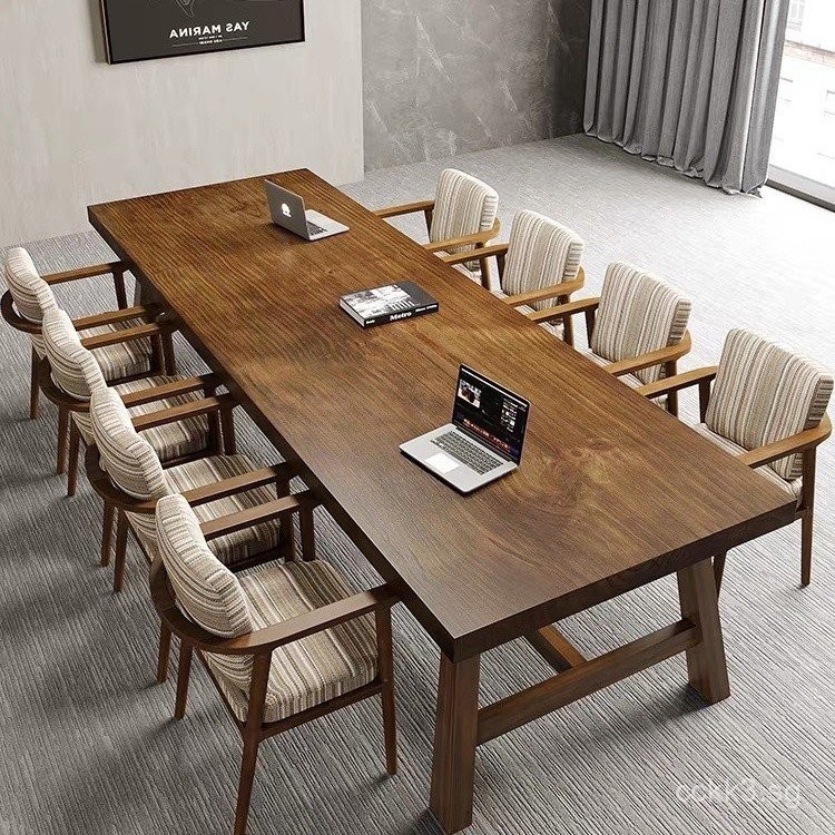 Solid Wood Dining Table for Home Use, Modern Rectangular Large Desktop ...