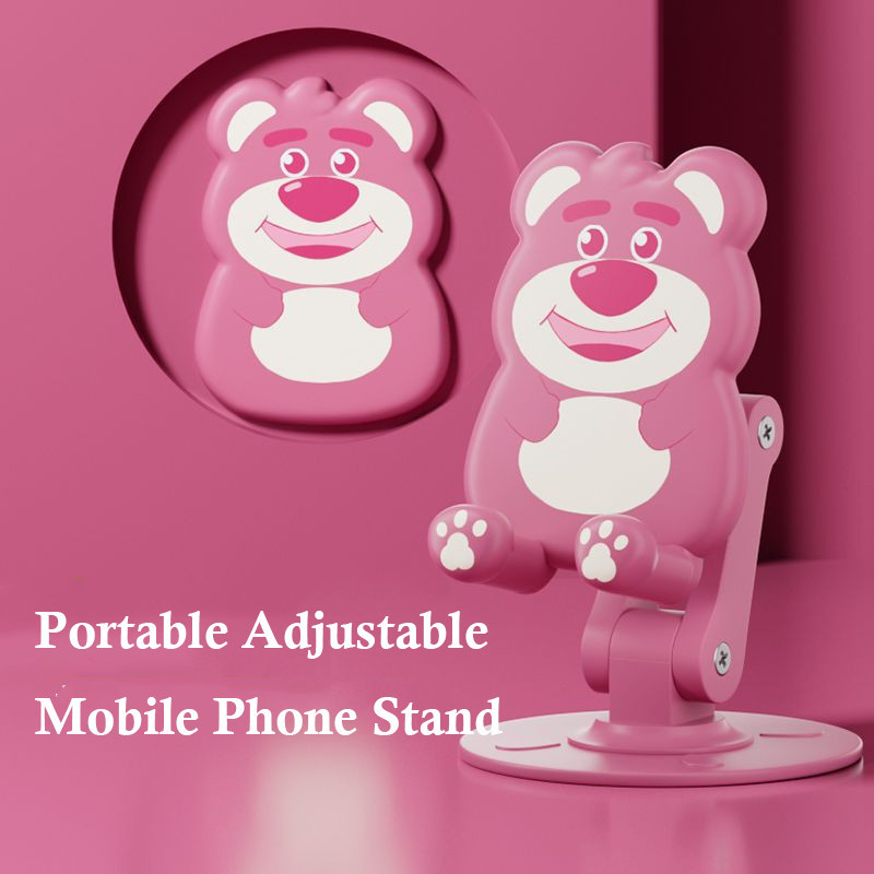 Strawberry Bear Lotso Cute Bunny Stable Mobile Phone Stand 360 ...