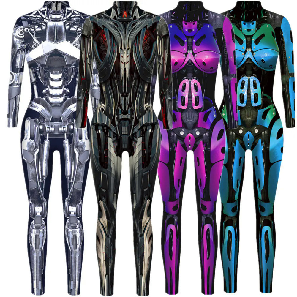 Robot Punk Jumpsuit Catsuit Sexy Women Cosplay Costumes Zentai ...