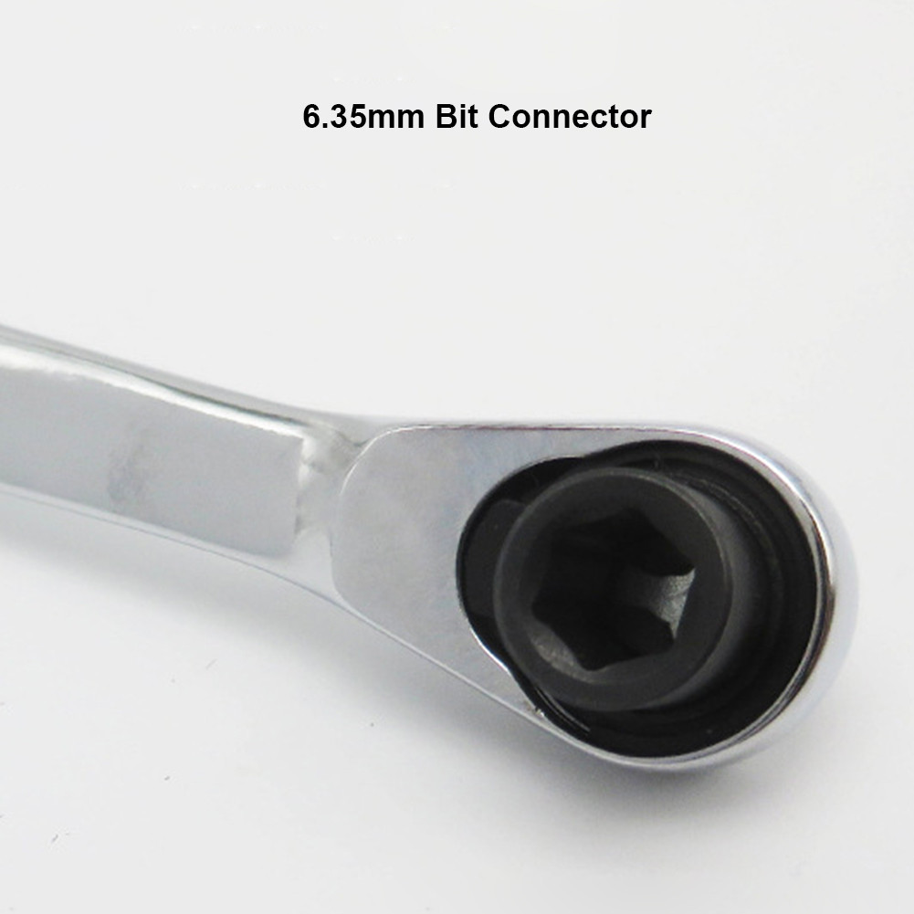 Mini 1/4" Double Ended Quick Release Ratchet Wrench - Compact Screwdriver Bit Adapter Rod 4 thumbnail image