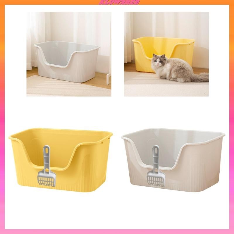 [Kloware2] Open Top Sifting Litter Boxes Pet Cat Toilet Sand Box Extra