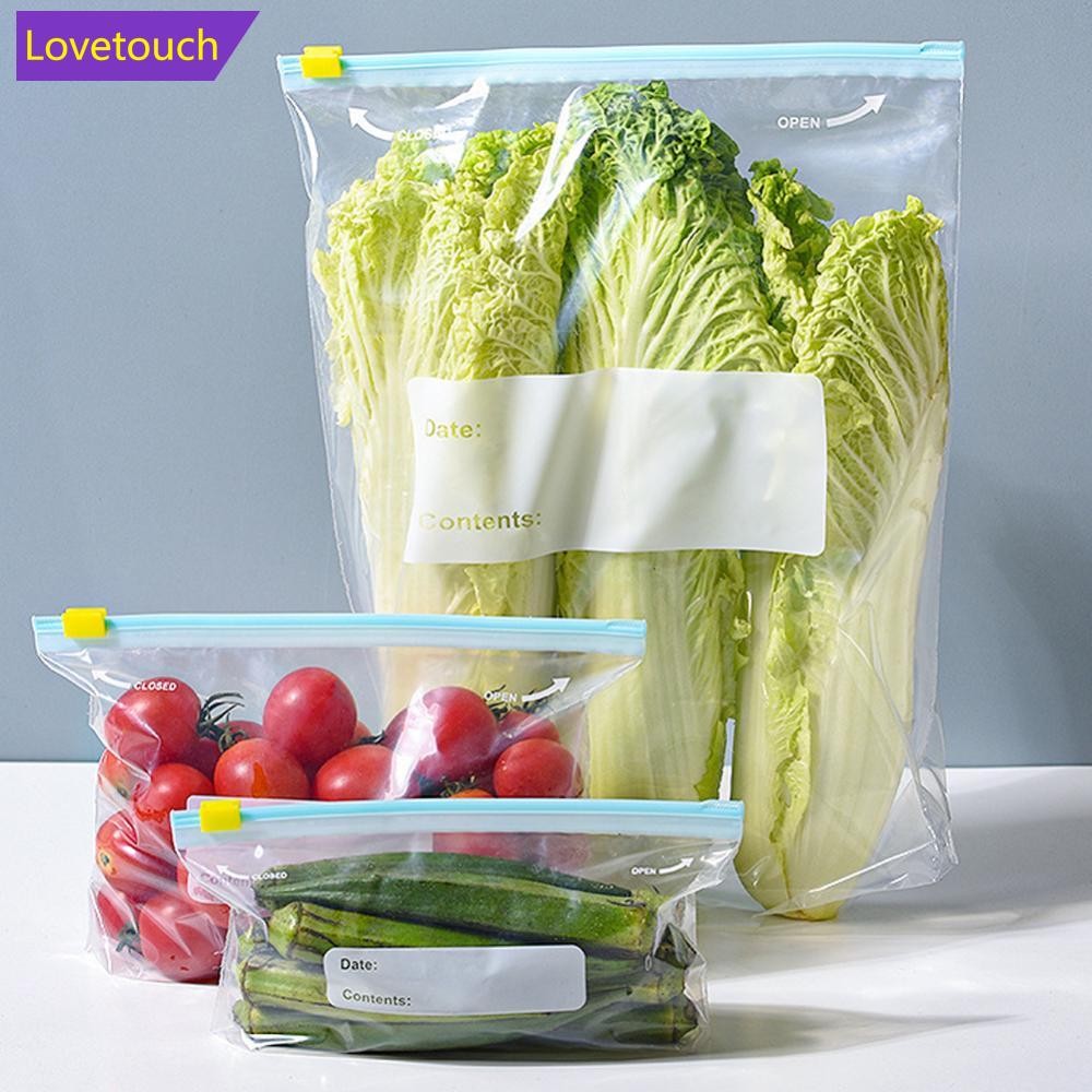 LOVETOUCH 10pcs Reusable Zip Lock Bag Food Fresh Keeping Microwaveable ...