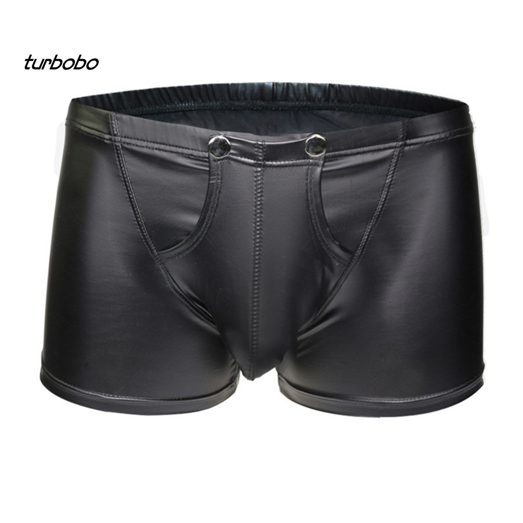 YOOJIA Womens Wet Look Patent Leather Booty Shorts Open Crotch