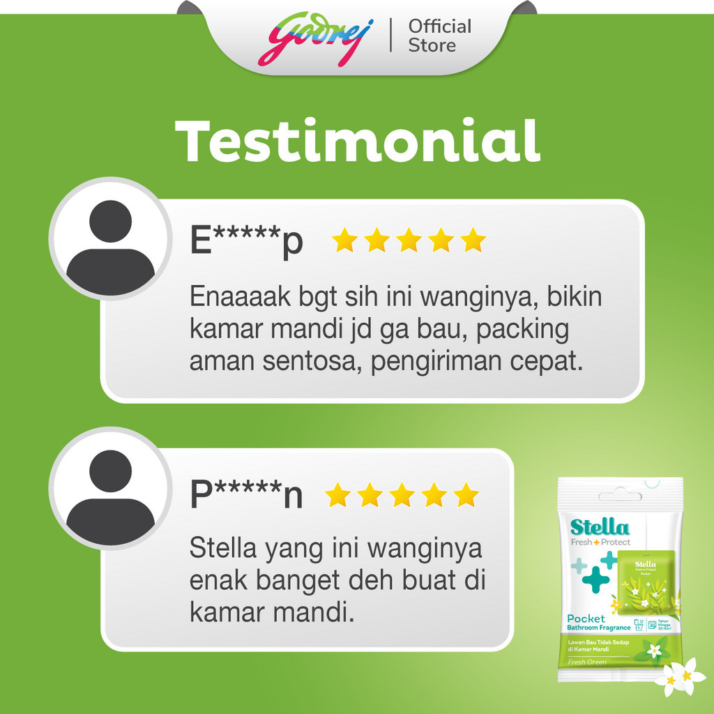 Stella Pocket Bathroom Green Apple 10 gr x 2 Pcs - Pengharum Kamar Mandi - Gambar 4