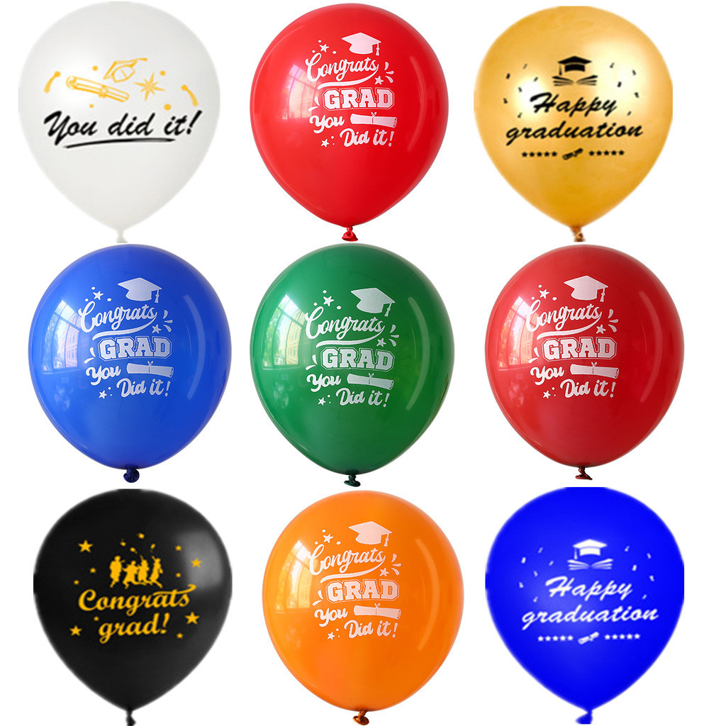 10pcs Graduation latex balloon happy graduation Graduation Ceremony ...