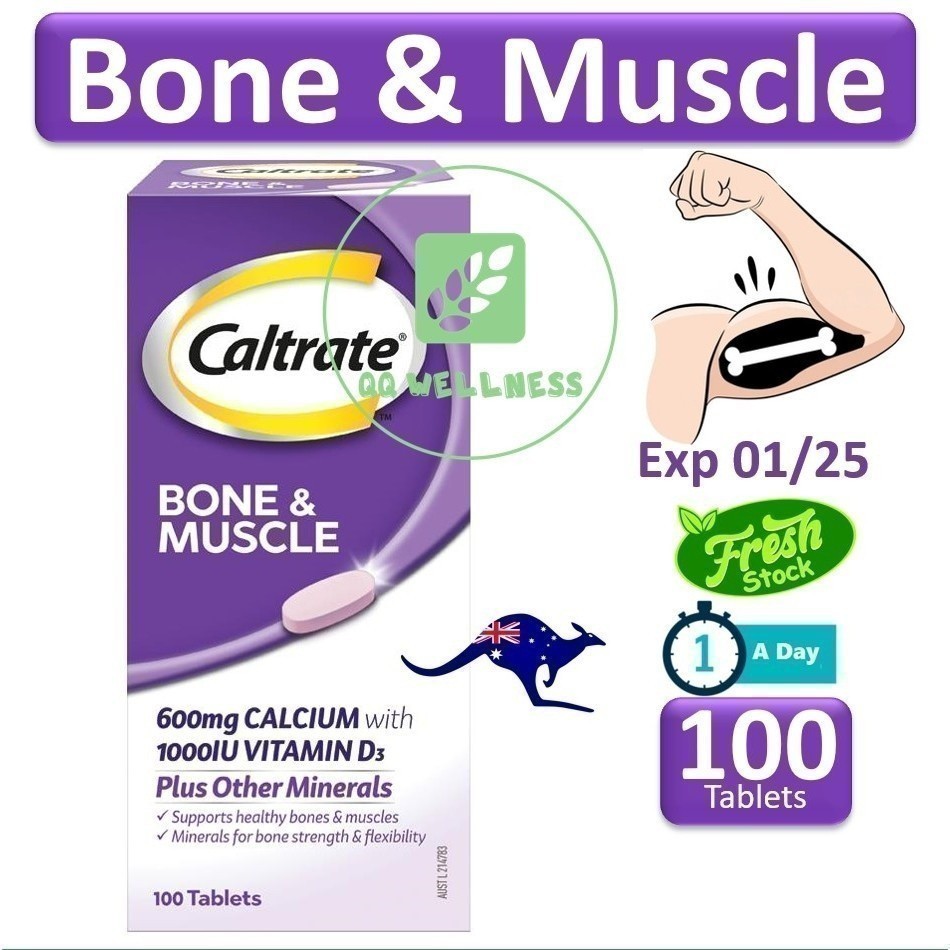 Caltrate Bone And Muscle Health 100 Tablets Calcium Vitamin D Minerals