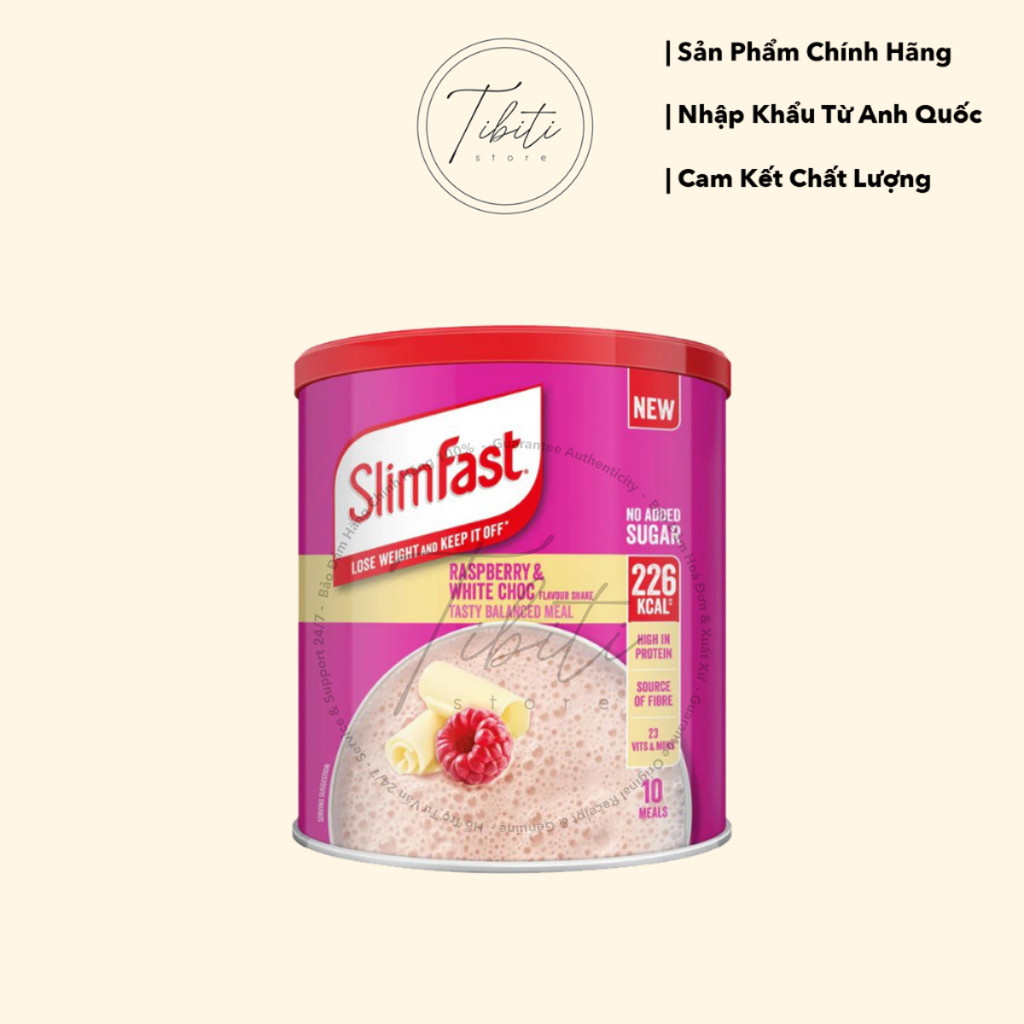 SlimFast Raspberry Drink Powder & White Chocolate 365G | Shopee Singapore
