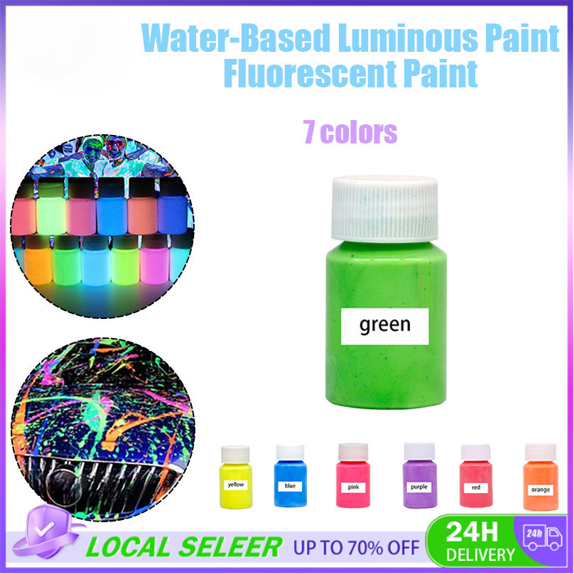 7 Colors Glow in the Dark Acrylic Luminous Paint Bright DIY 15g Art ...
