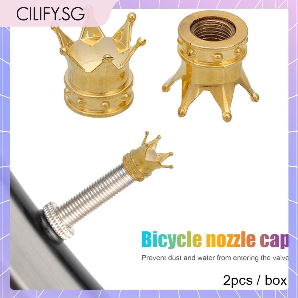 [Cilify.sg] 2pcs/Set Bicycle Tire Air Valve Caps Dustproof Crown Tyre