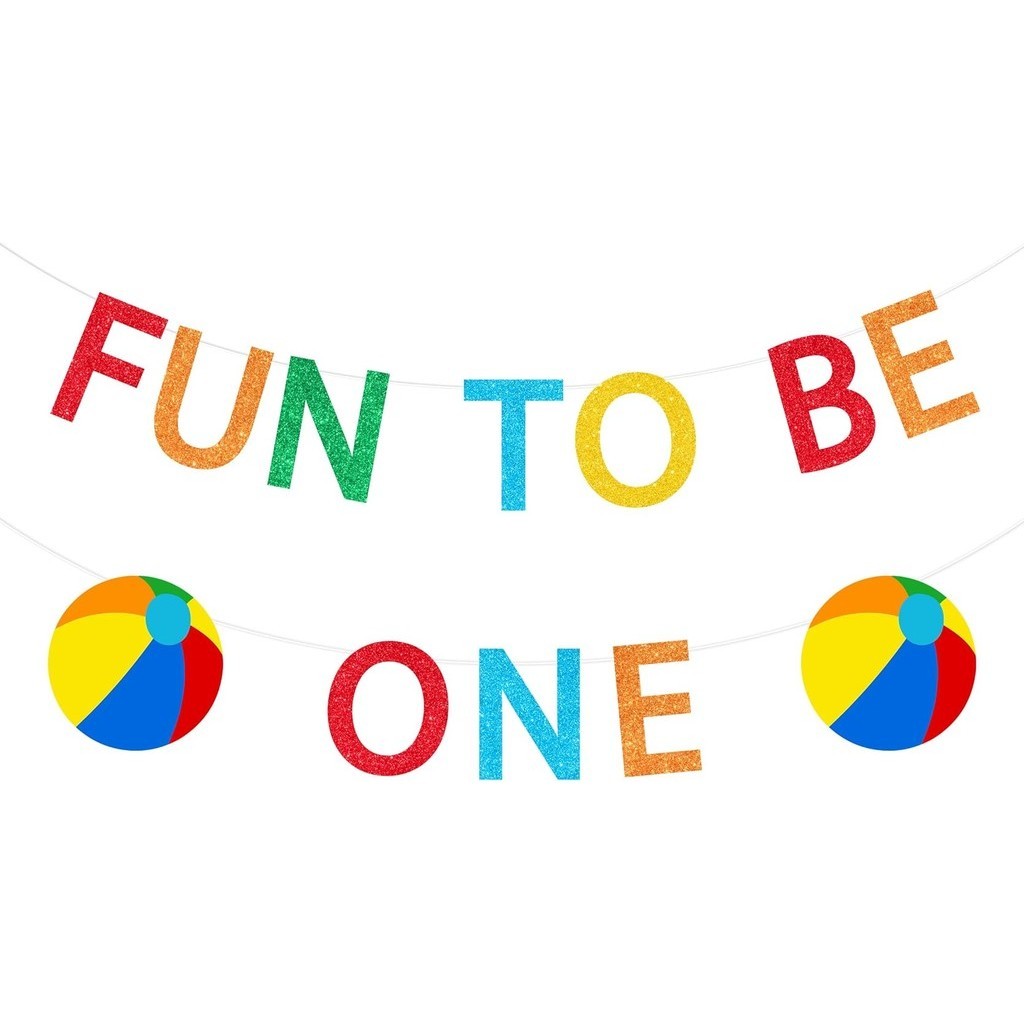 CHEEREVEAL Beach Ball Themed 1st Birthday Party Decorations, Fun To Be ...