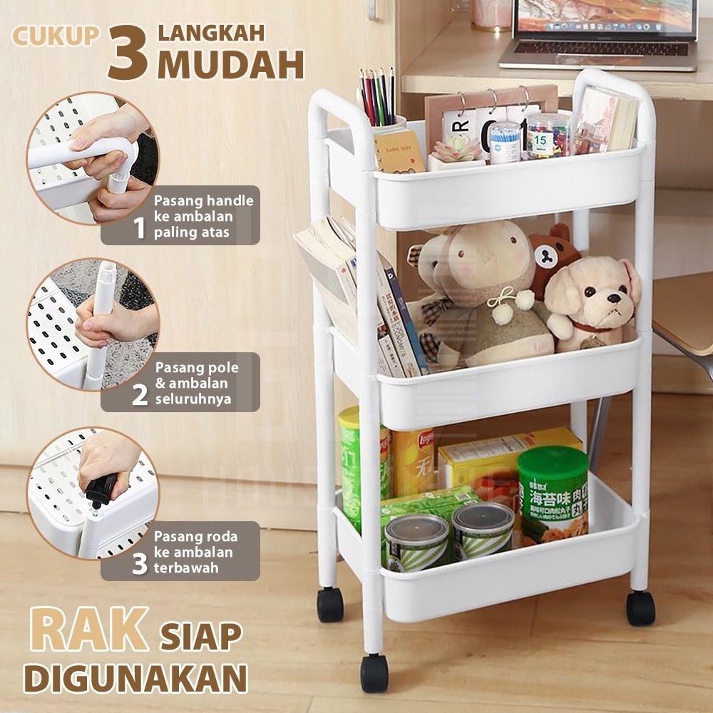 Multipurpose Stacking Trolley Rack Kitchen Toilet Bedroom Salon Fruit ...